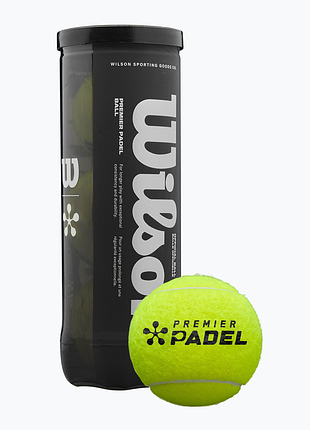 Мячи для падл-тениса wilson premier padel tennis balls 3 ball can yellow (original) wr8908401001