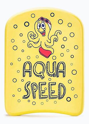 Доска для плавания aqua speed kiddie kickboard octopus желтая детская 31×23×2,4 см (орригинал)