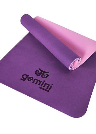 Килимок для фітнесу та йоги gemini sport tpe+tc 6мм ge-60006