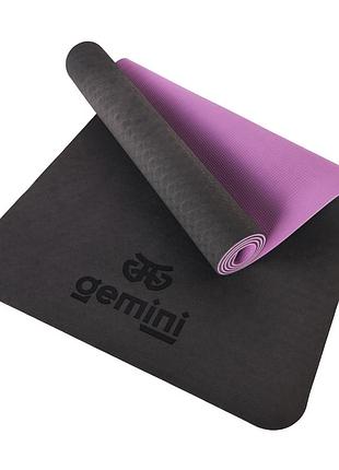 Килимок для фітнесу та йоги gemini sport tpe+tc 6мм ge-60013