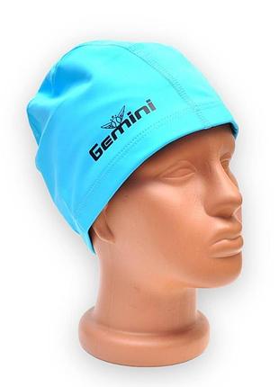 Шапочка для плавания gemini sw-pu-01light-blue бирюй