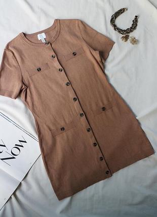 Сукня в'язана беж з гудзиками повсякдення тренд h&m