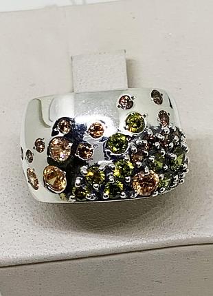 Кольцо серебряное с фианитом "эридан" 17,5 5,4 г