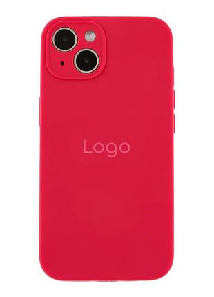 Чохол silicone case full із захистом камери для iphone 13 rose red