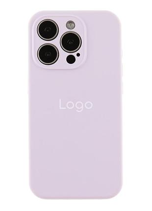 Чехол silicone case full с защитой камеры для iphone 15 pro max lilac purple