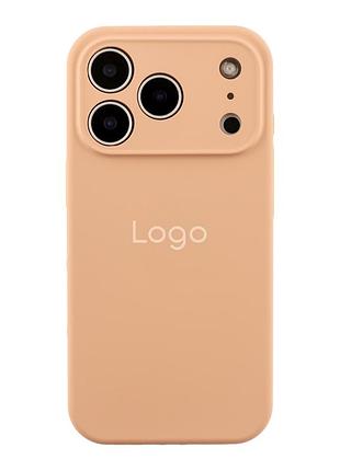 Чехол silicone case full size with frame appleiphone17 pro панель-накладка для телефона айфон 17 про desert gold