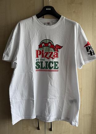 Черепашки ніндзя x pizza hut футболка tmnt primark біла принт спина m