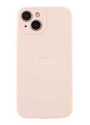 Чохол silicone case full із захистом камери для iphone 13 chalk pink