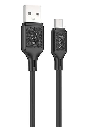 Дата кабель hoco x90 cool silicone usb to microusb (1m) black