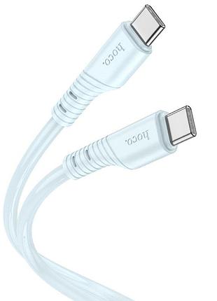 Дата кабель hoco x97 crystal color type-c to type-c 60w (1m) light blue
