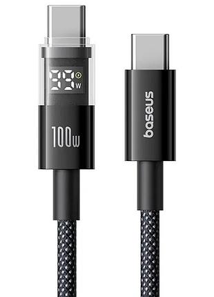 Дата кабель baseus display 2 type-c to type-c 100w (1m) (p10382702) cosmic black
