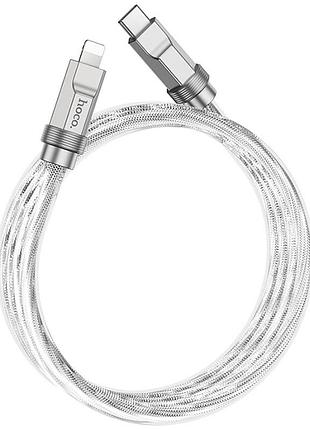 Дата кабель hoco u113 solid 20w type-c to lightning (1m) silver 2