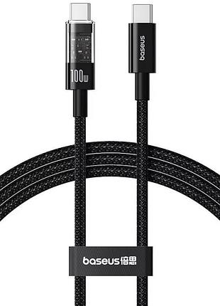 Дата кабель baseus gem fast charging type-c to type-c 100w (2m) (p10373000111-01) cluster black