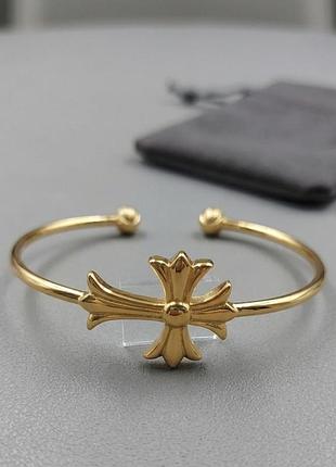 Браслет chrome hearts cross gold люкс якість