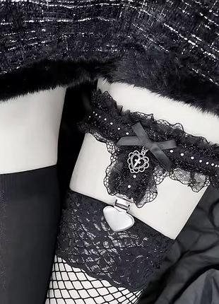 Гартер мереживо з серцем coquette glam goth