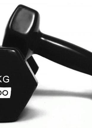 Гантелі для фітнесу з вініловим покриттям godo 2 шт по 5 кг gd5.0bk