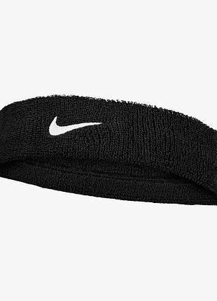Повязка на голову nike swoosh classic headband, черная, универсальный размер n.101.2407.010.os (орригинал)