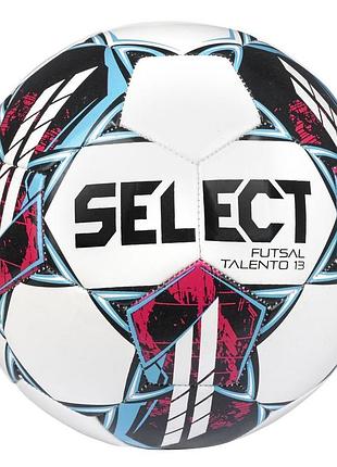 Футзальний м'яч select futsal talento 13 v22 біло-синій уні 3 (57.0-59.0) №3 106246-464 (оригінал)