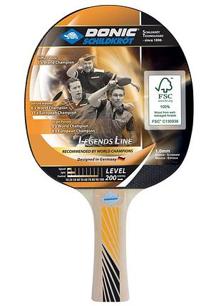 Ракетка для настільного тенісу donic-schildkrot legends 200 fsc 705221 (оригінал)