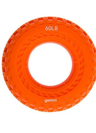 Эспандер кистевой кольцо силикон gemini gi-3993-60lb нагрузка 27кг оранжевый