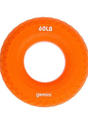 Эспандер кистевой кольцо силикон gemini gi-3991-60lb нагрузка 27кг оранжевый