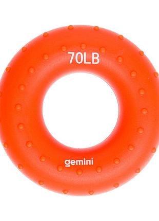 Эспандер кистевой кольцо силикон gemini gi-3998-70lb нагрузка 31кг оранжевый