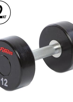 Гантель цельная профессиональная life fitness ga-80081-12 1шт 12кг