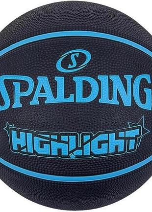 Мяч баскетбольный spalding highlight черно-синий размер 7 84356z (орригинал)