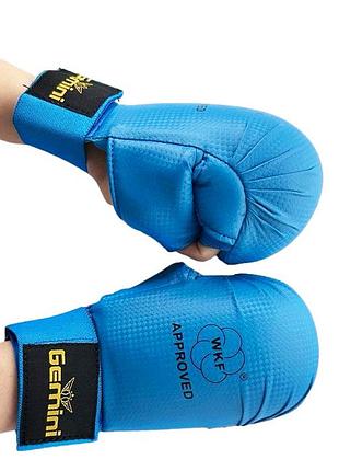 Перчатки-накладки для карате gemini gk-1602-bl, синие l