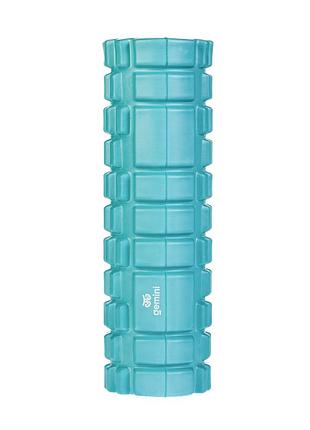 Роллер для занятий йогой и пилатесом gemini hard gy-1999cyan 30см*9,5см бирюзовый