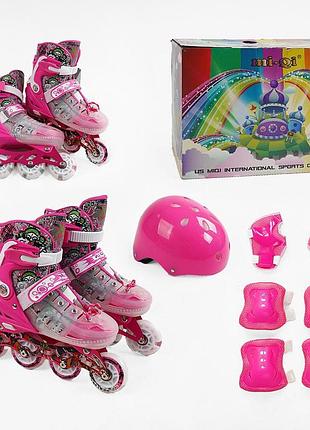 Набор роликов best roller размер 39-43 бело-розовый 9637-76