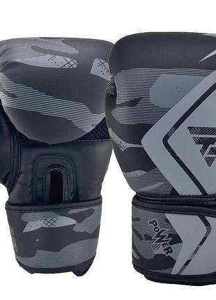 Перчатки боксерские power 14oz gb-017-14-bgrey