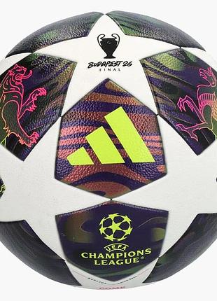 Футбольный мяч adidas ucl finale 26 budapest competition fifa quality pro, размер 5, фиолетовый jx9096 (оriгинал)