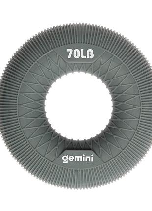 Эспандер кистевой кольцо силикон gemini gi-3992-70lb нагрузки 31кг серый