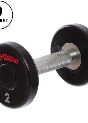 Гантель цельная профессиональная life fitness ga-80081-2 1шт 2кг