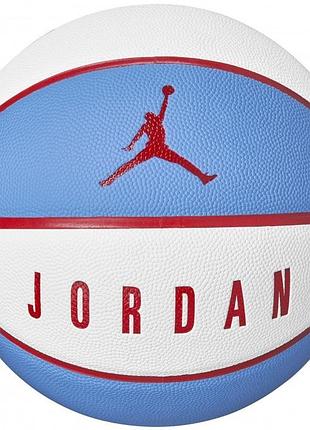 Мяч баскетбольный nike jordan ultimate 8p white/university blue/university red size 7