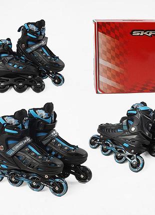 Ролики inline skate размер 39-43 черно-синие d-8305