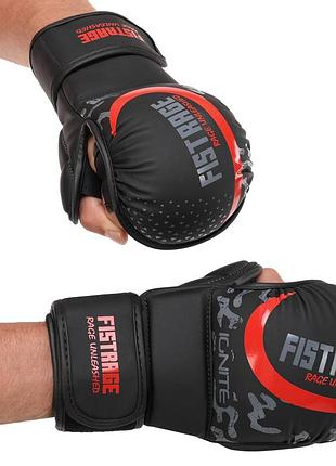 Рукавички-краби спарингові для mma fistrage чорно-червоні vl-6493 xl
