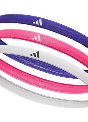 Повязки на голову adidas hairbands 3pk розовый, синий, белый жен one size adac-16199 (орригинал)