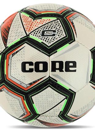Футбольный мяч core diamond no5 pu fb-8463 зеленый-оранжевый