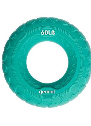 Эспандер кистевой кольцо силикон gemini gi-3999-60lb нагрузка 27кг синий