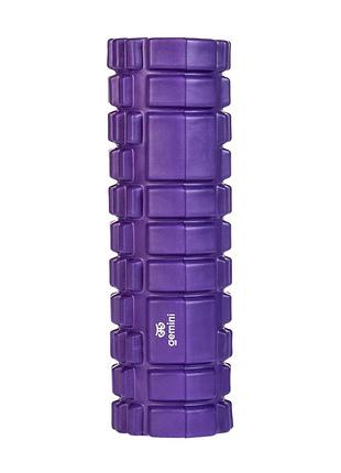 Роллер для занятий йогой и пилатесом gemini gy-1999pur hard 30см*9,5см фиолетовый