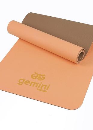 Килимок для фітнесу та йоги gemini sport tpe+tc 6мм ge-60026