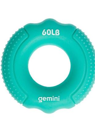 Эспандер кистевой кольцо силикон gemini gi-3997-60lb нагрузки 27кг бирюзовый