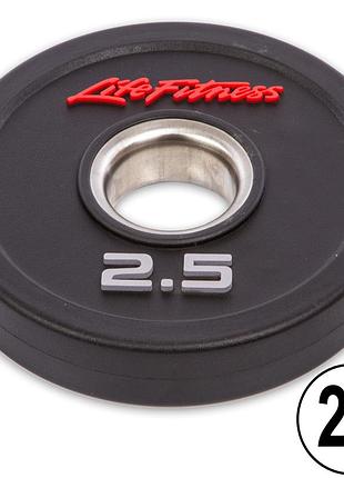 Диски для штанги полиуретановые life fitness gc-80154-2.5 51мм 2.5кг черный