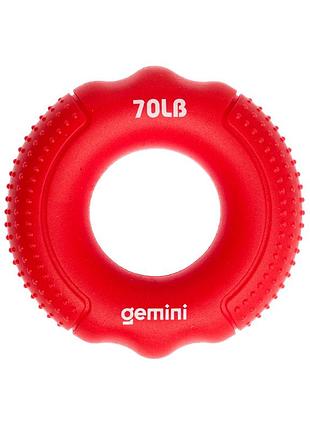 Эспандер кистевой кольцо силикон gemini gi-3997-70lb нагрузки 31кг красный