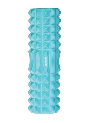 Роллер для занятий йогой и пилатесом gemini hard gy-2000cyan 30см*9,5см бирюзовый