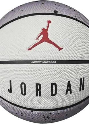 Мяч баскетбольный nike jordan playground 2.0 8p deflated cement grey/white/black/fire red размер 6 (орригинал)