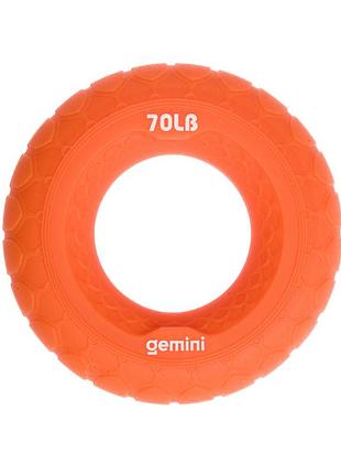 Эспандер кистевой кольцо силикон gemini gi-3999-70lb нагрузка 31кг оранжевый