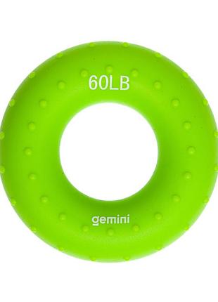 Эспандер кистевой кольцо силикон gemini gi-3998-60lb нагрузка 27кг зеленый